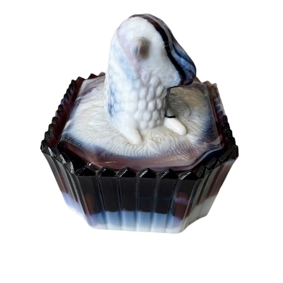 Westmoreland Purple Slag Glass Lamb Covered Dish - Picture 6 of 15